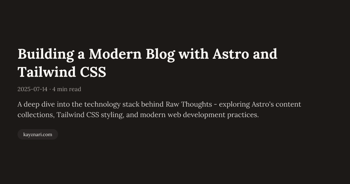 Building a Modern Blog with Astro and Tailwind CSS